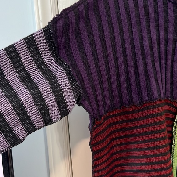 Patchwork Multi Stripe Oversized Pullover Sweater - M - The Ragged Priest - Picture 3 of 6